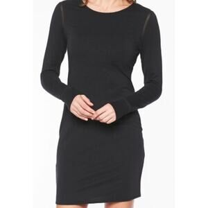 Athleta Industry Weekday Black Long Sleeve Merino Dress Black Sz M